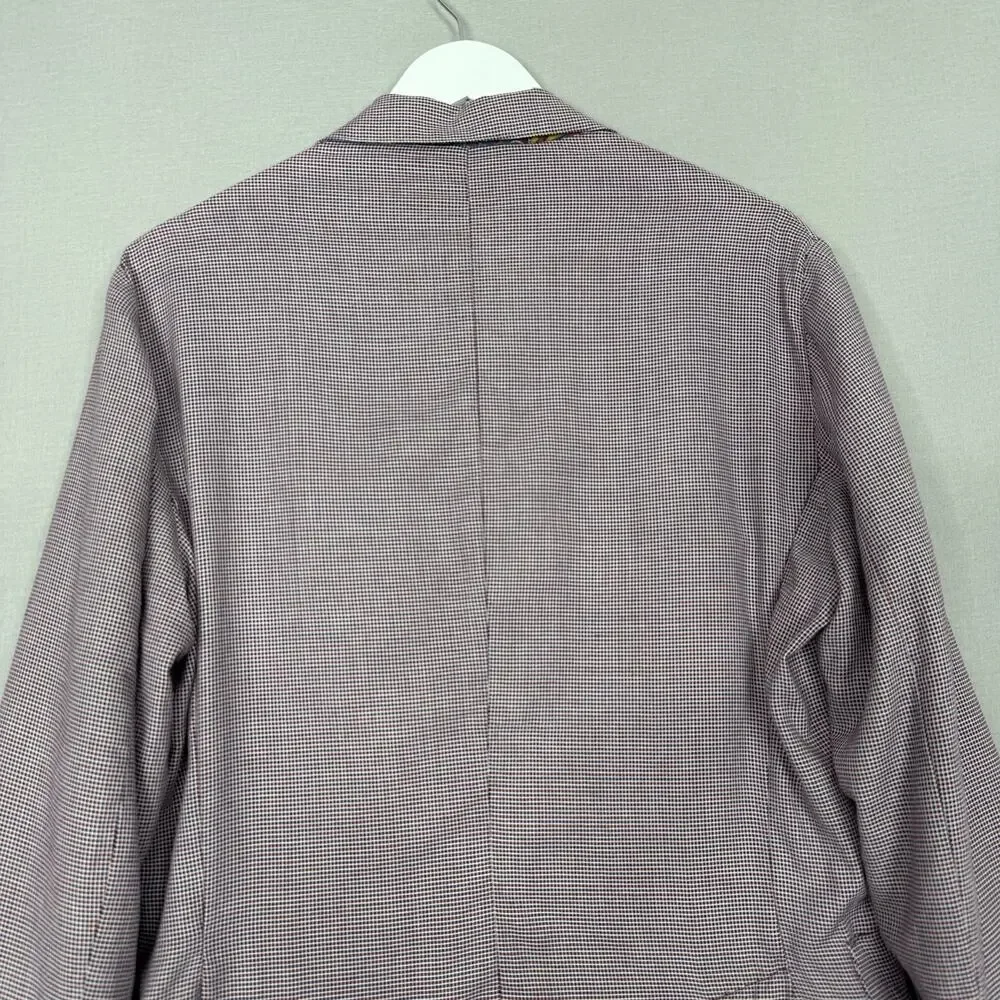 BOB Blazer Jacket Mens IT 50 Blue‎ Check Print Tailored Sport Coat Made in Italy